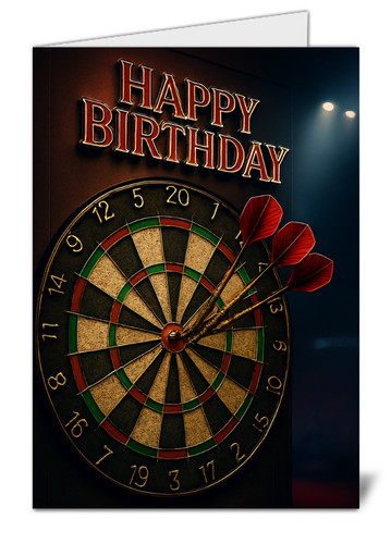 Darts birthday card classic - darts,