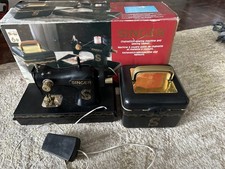 Singer Toy Sewing Machine - Vintage Foot Pedal accessories, Boxed Rare 