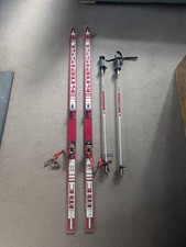 Vintage Kneissl Epoxy Magic skis 195cm Tyrolia bindings Rossignol poles wall art