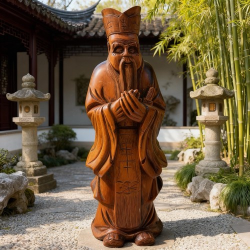 Antique hand carved - hand-carved, wooden