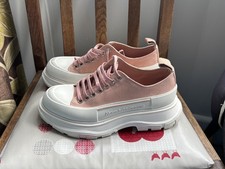 ALEXANDER MCQUEEN TREAD SLICK LOW WOMENS UK 6 EU 39 LIGHT PINK WHITE 