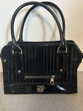 Ted Baker Black Patent Shoulder Handbag Gold hardware