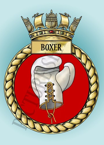 Hms boxer crest metal - boxer, a