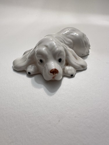 Vintage dog figurine white - vintage,