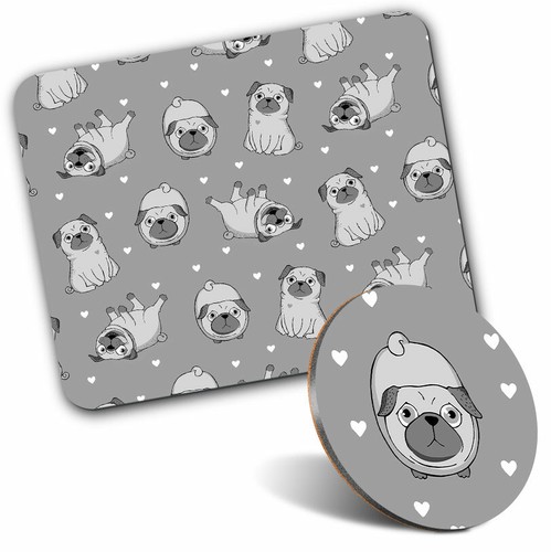 Mouse mat coaster set bw - set,
