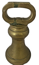 ANTIQUE ENGLISH GRADUATED BRASS BELL WEIGHT 7 LB - 7" H X 3.25" DIA. -  FREE P&P