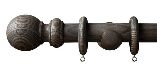 Wood curtain pole solid - curtain, ash