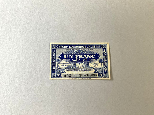Algeria 98a franc 1944 - algeria,