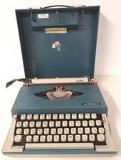 Gemini Imperial Portable Typewriter Blue Vintage Built In Radio And Case