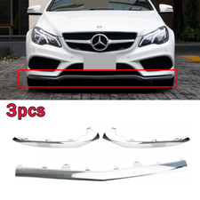 For Mercedes W212 E350 2014-2016 Set of 3 Front Lower Bumper Chrome Trim Molding