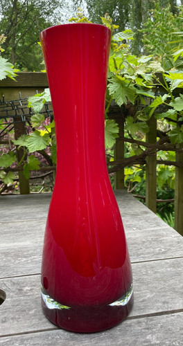 Large red art glass - red,