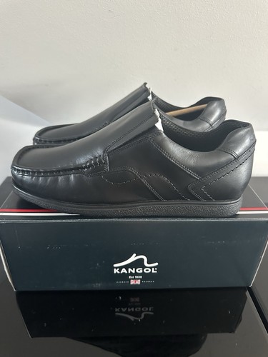 Kangol black leather slip on - slip,
