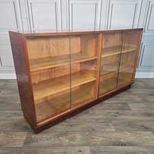 Vintage Meredew Bookcase – Glass Sliding Doors Mid Century Modern Storage Retro