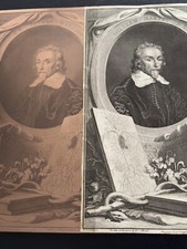 Rare William Harvey By Jacobus Houbraken Antique Engraving Copper Printing Plate