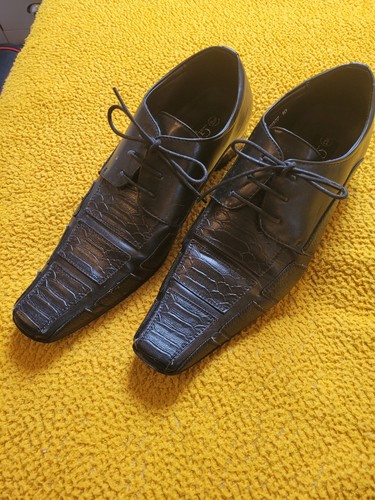 Mens black winklepickers shoes - black,