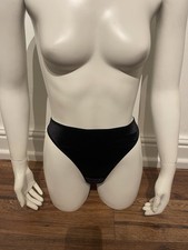 Black Satin Smooth Thong with