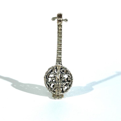 Vintage solid silver banjo - vintage,