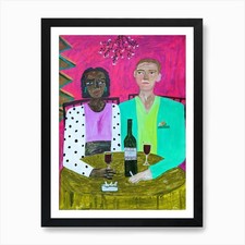 A couple of people at a table
