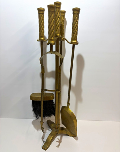 Vintage solid brass fireplace - solid,