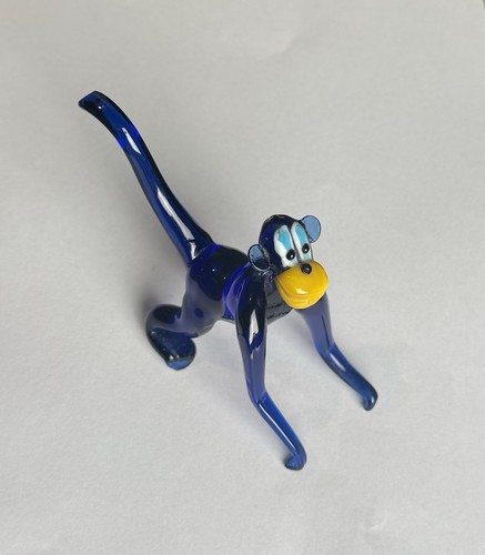 Blue glass monkey - glass,