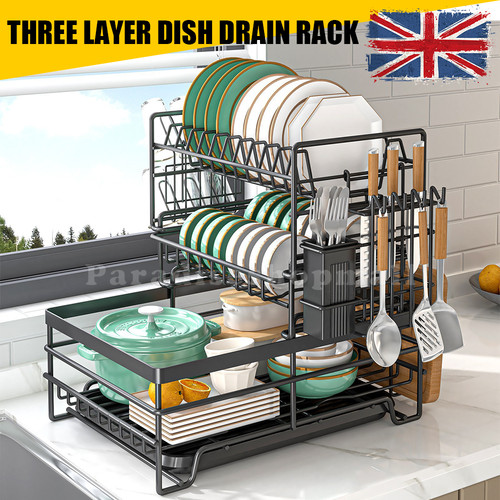 Tier dish drainer rack with - rack,