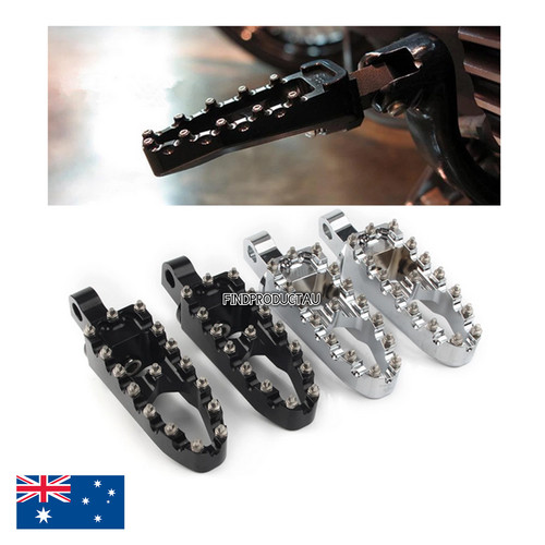 Black cnc motorcycle footpegs - black,