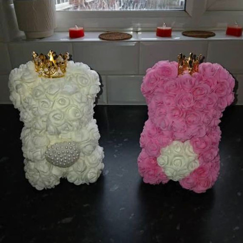 Artificial rose teddy bear - rose,