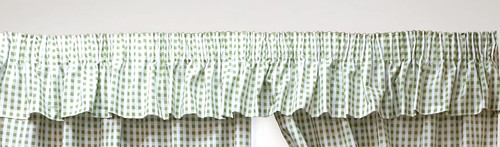 Gingham check sage green white - check,
