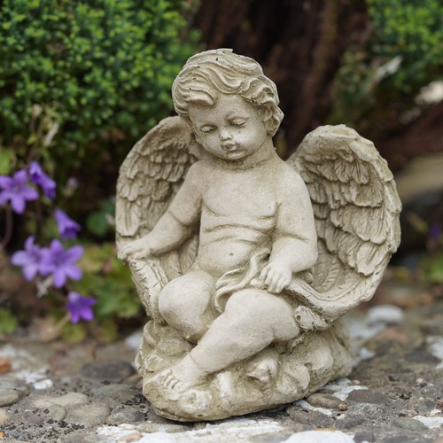 Tranquil cherub stone - cherub, garden