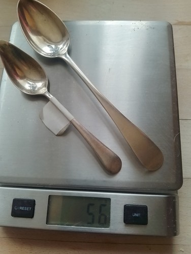Two solid silver spoons x - solid, 1