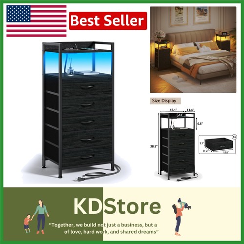 Tall black nightstand with - tall,