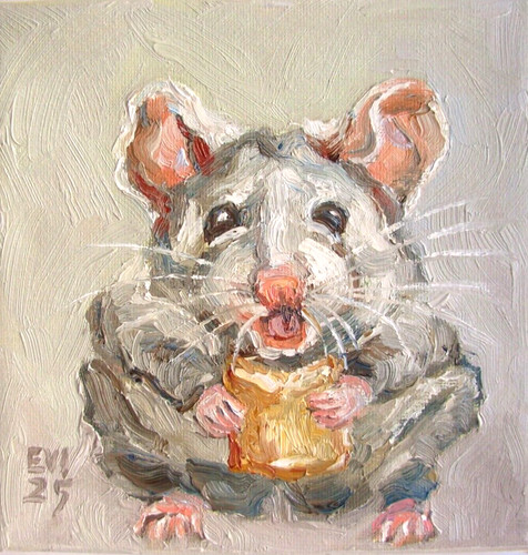 Mouse original oil painting - mouse,