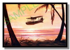 Royal Navy Supermarine Sea Otter biplane flying boat framed picture free p&p UK