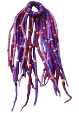 Fair Trade Long Felt Elasticated Beaded Hair Scrunchy Extensions Dreadlocks