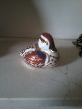 ROYAL CROWN DERBY DUCK WITH GOLD STOPPER UNBOXED.
