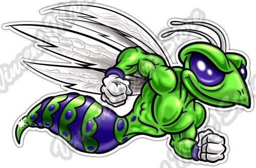 Cartoon flying wasp mascot bee - cartoon,