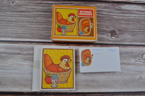 Vintage current recipe - current, cards