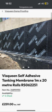 Visqueen Waterproofing Tanking Membrane 1m x 20m Rolls