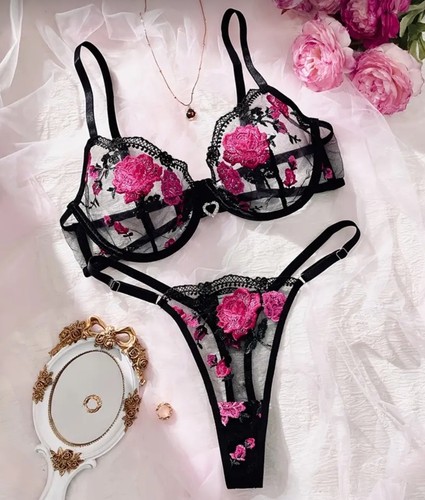 Black pink sheer mesh - black, &