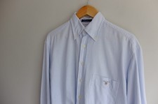 GANT Oxford Banker blue White striped LS Shirt L Reg Fit **PIT STAINS**
