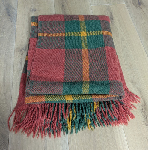 Woollen checked red green - red,,