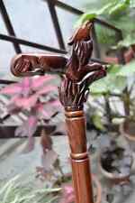 Wolf Carved Handle Decorative Cane Handmade Wooden Walking Sticks