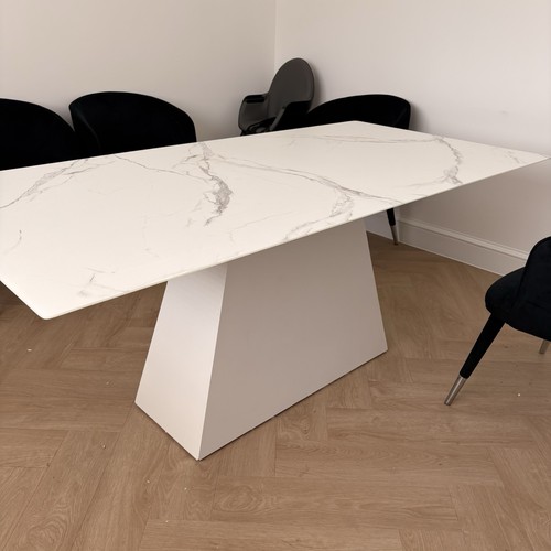 Rectangular glass dining table - glass,