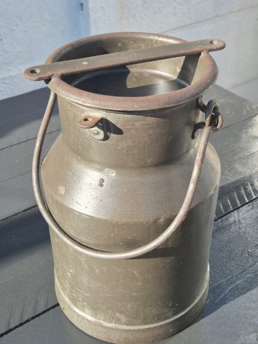 Small vintage metal milk - small, churn