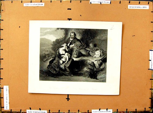 Original old antique print - original,