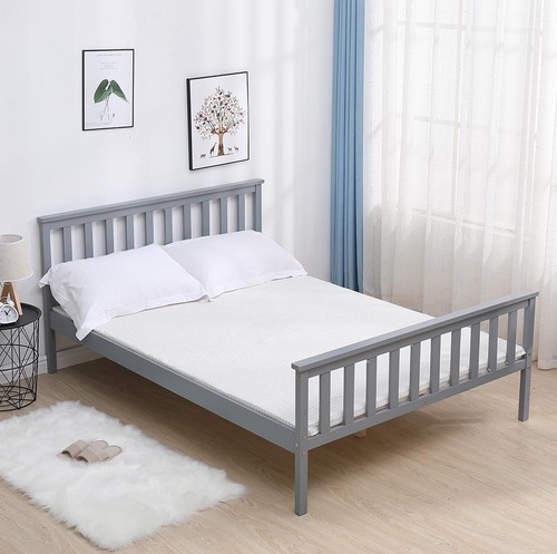 Single double wooden bed frame - bed,