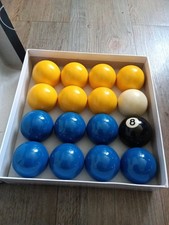 Blue and Yellow Pool Balls 2 Inch Set - Genuine Ball Set 