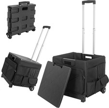 Folding Trolley Box Cart Heavy Duty Boot Cart on Wheels w/ Lid Large FOR AUCTION