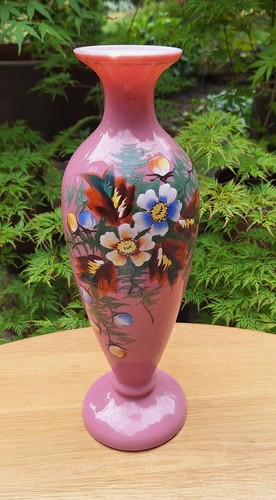 Large pink opaline - pink, vase
