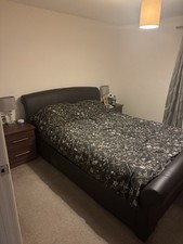 Kingsize  Leather Sleigh Bed 